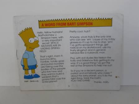 Simpsons, The - Bart Vs. the Space Mutants - NES Manual